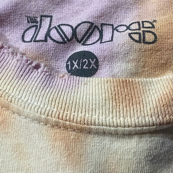 The Doors Tie Dye Distressed Oversized Top Orange/Combo NWOT SIZE 1X/2X - Picture 4 of 5